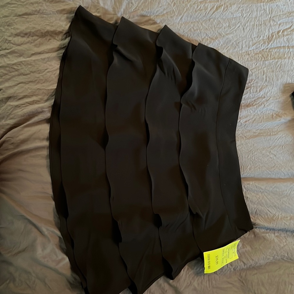 Black layered mini skirt